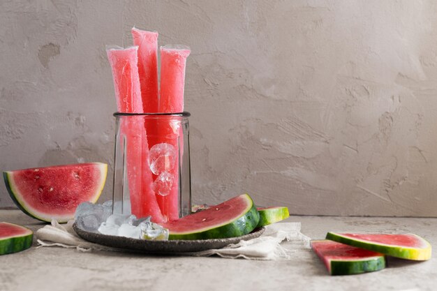 Typical brazilian freezies with fruits still life
