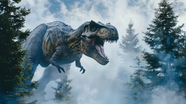 무료 사진 tyrannosaurus rex in the wild