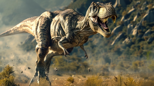 Foto gratuita tyrannosaurus rex in natura