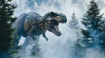 Free photo tyrannosaurus rex in the wild