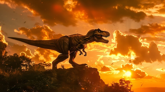 Foto gratuita tyrannosaurus rex in natura