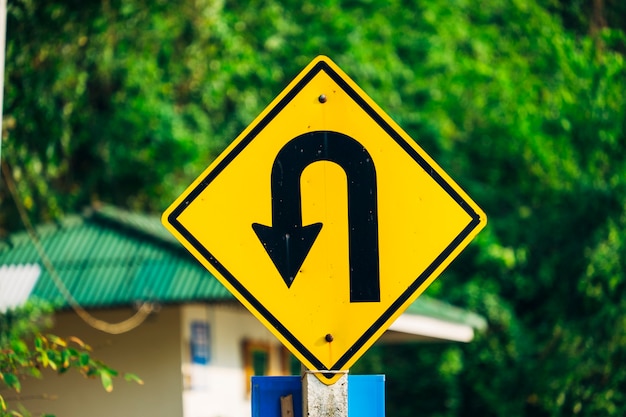 u-turn symbol and traffic sign