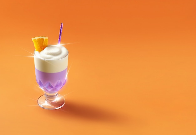 Ube colada cocktail rendering