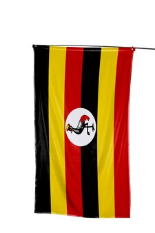 白い​背景​の​上​の​ウガンダ​の​旗