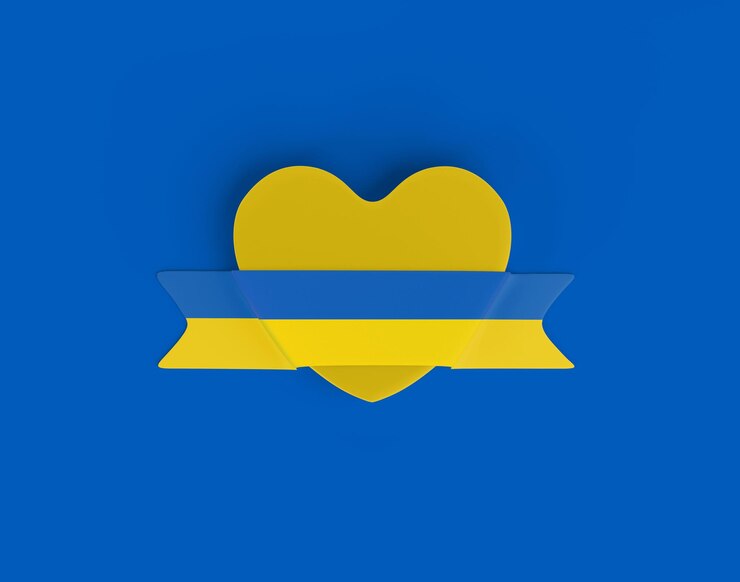 Бесплатный Фотография знамя сердца флага украины