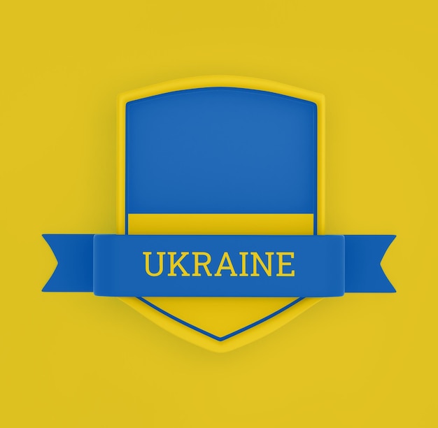 Free photo ukraine flag with banner