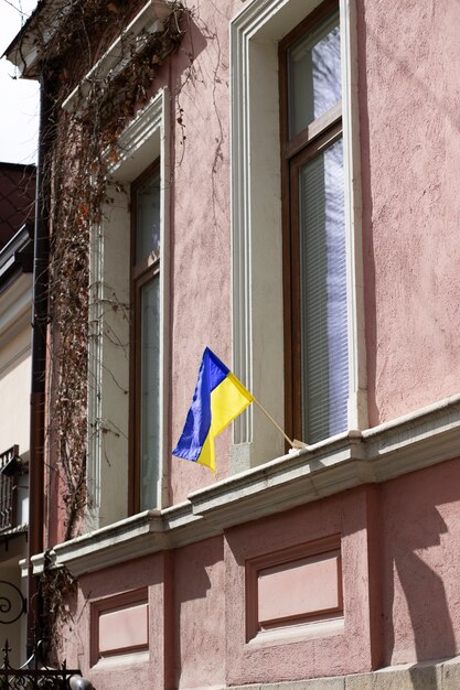 建物のウクライナの旗