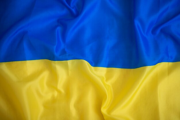 Украинский флаг крупным планом