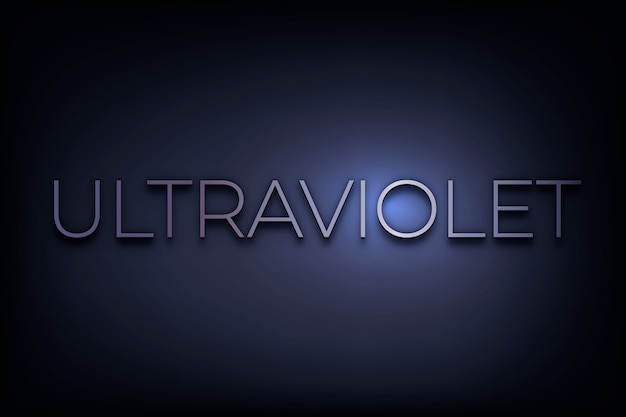 Ultraviolet word in metallic text style