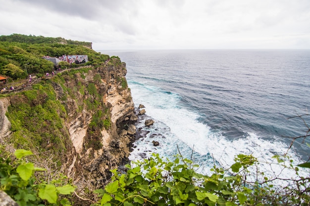 Uluwatu Temple Pura Luhur Uluwatu is a Balinese Hindu sea temple located in Uluwatu. It is renowned for its magnificent location, perched on top of a cliff.