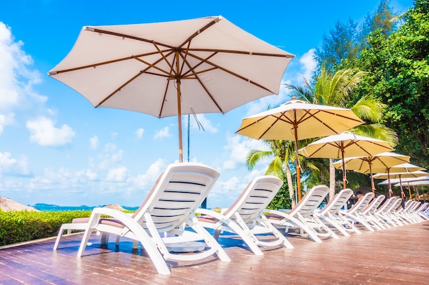 Umbrella and chair