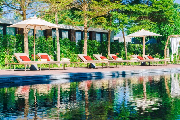 Umbrella pool and chair