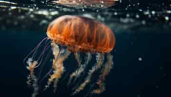 Free photo underwater animal swimming in blue sea surrounded by tropical reef generated by artificial intelligence