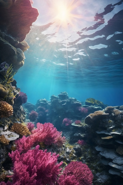 Free photo underwater landscape