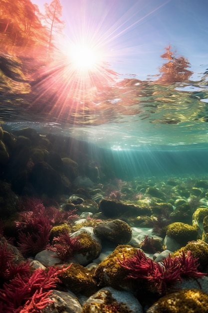 Free photo underwater landscape