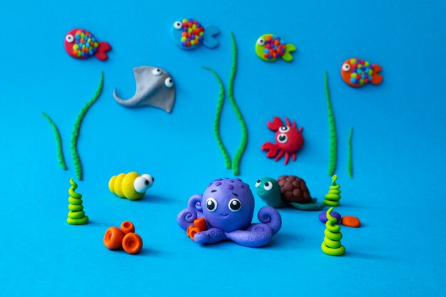 Underwater play dough background