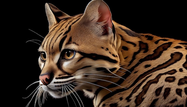 Undomesticated cat striped beauty in nature staring fiercely generative AI