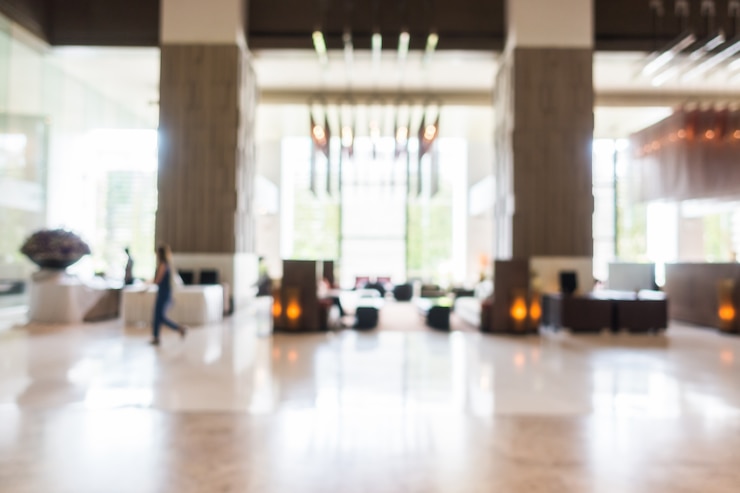 Free Photo unfocused background of modern lobby