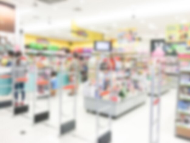 Unfocused entrance to supermarket