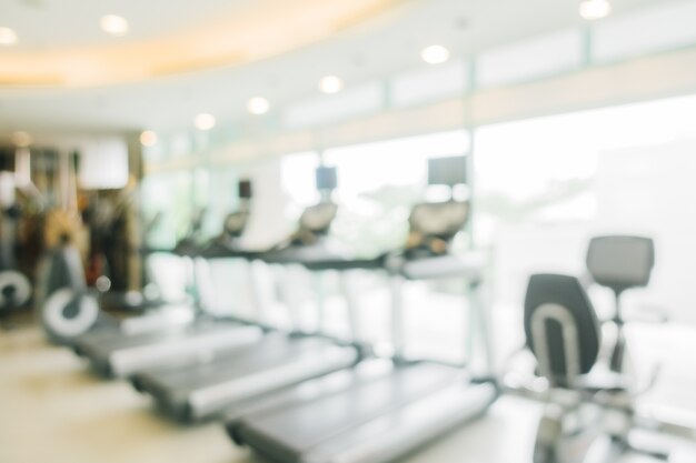 Unfocused gym with treadmills