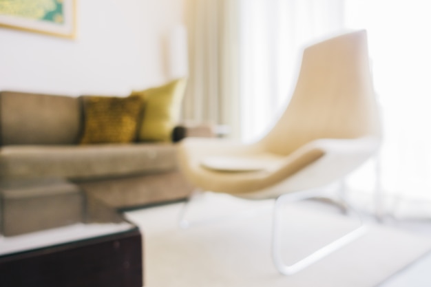  unfocused living room with a brown chair