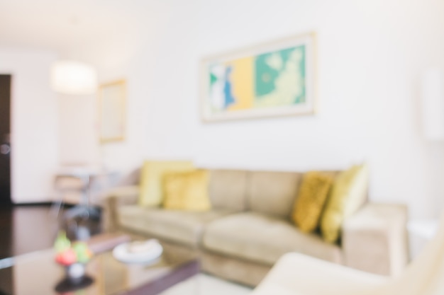 Unfocused living room with a picture on the wall