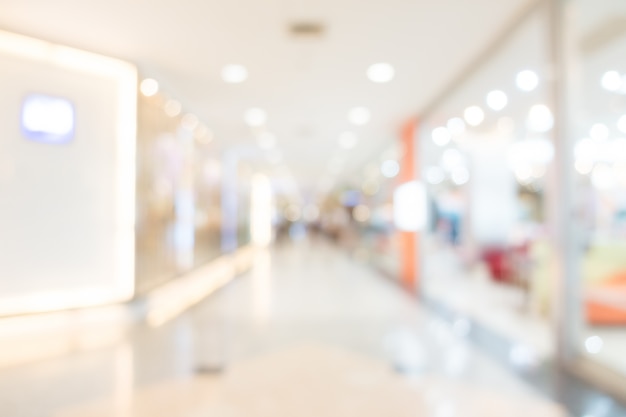 Unfocused shopping mall with abstract shapes