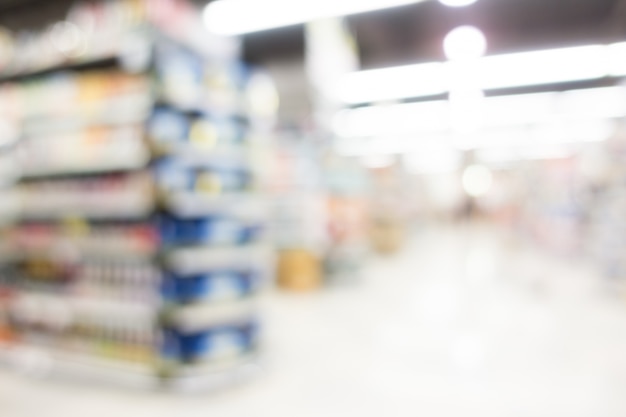 Unfocused view of supermarket