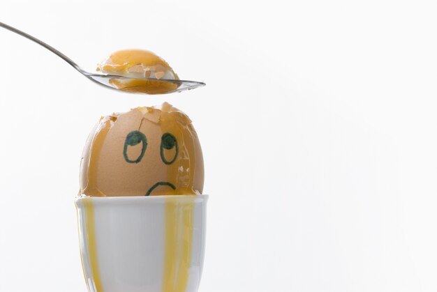 Unhappy broken egg