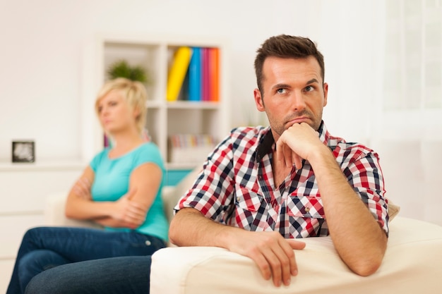 Unhappy couple have problems in relationship