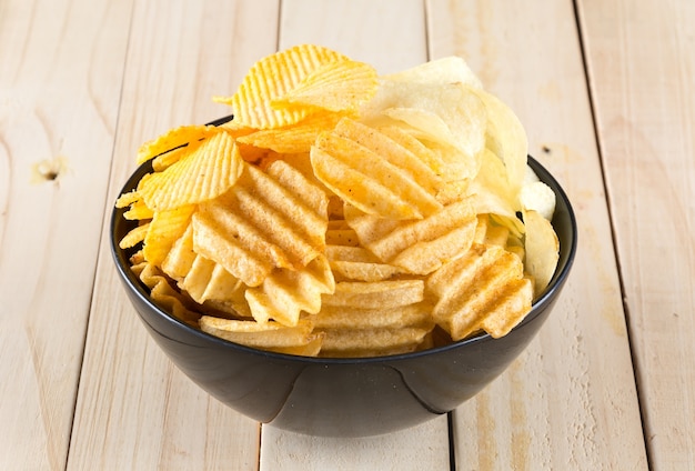 Unhealthy chips crunchy slice chip