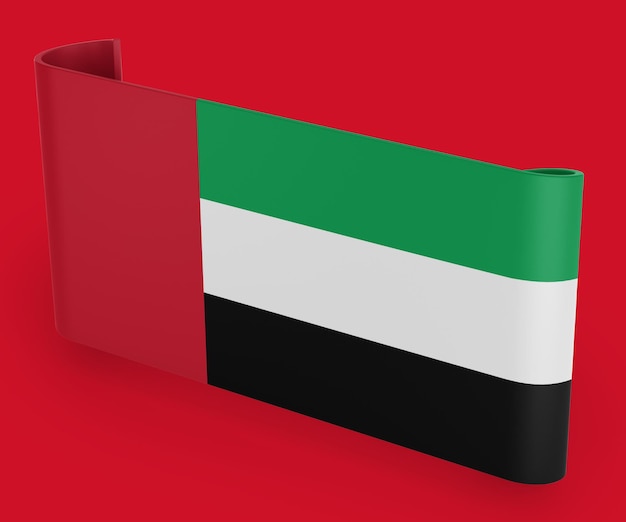 United Arab Emirates Flag Ribbon Banner