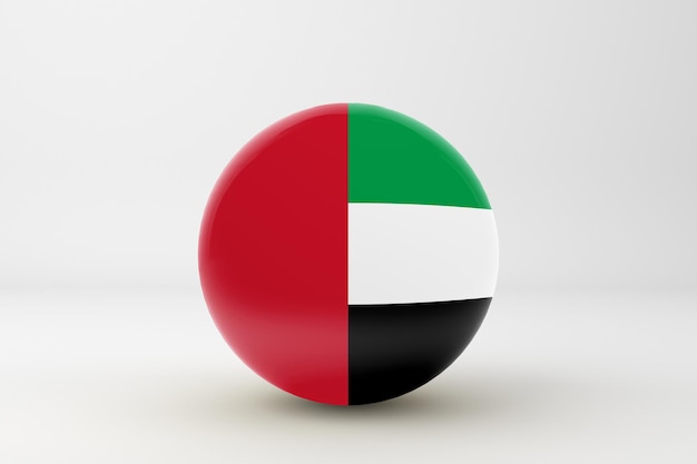 Free photo united arab emirates flag in white background