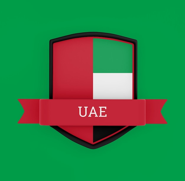 Free photo united arab emirates flag with banner