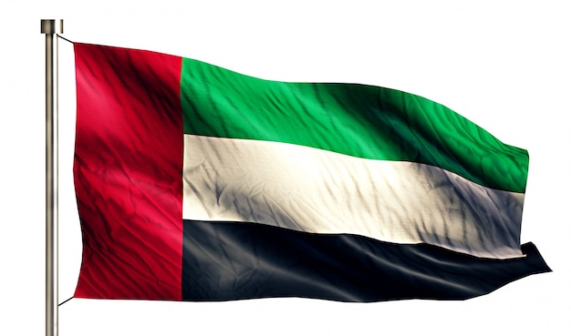 United Arab Emirates National Flag Isolated 3D White Background