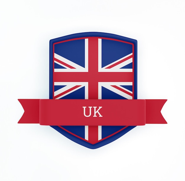 Бесплатное фото Флаг соединенного королевства со знаменем