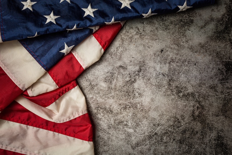 Free Photo united states flag on black background.