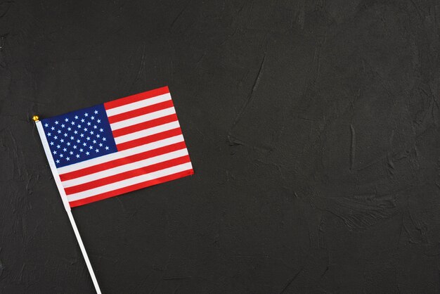 United States flag  on black