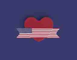 Free photo united states flag heart banner