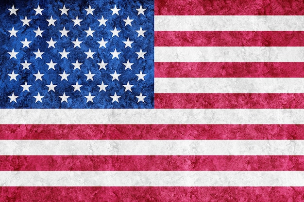 Free photo united states metallic flag, textured flag, grunge flag