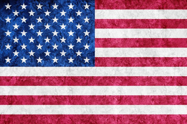 United States Metallic flag, Textured flag, grunge flag