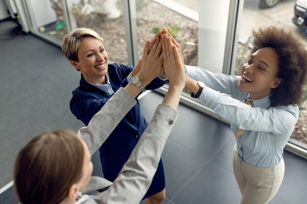 Unity of female business team