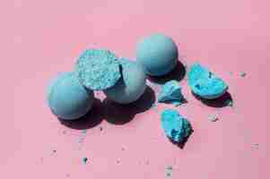 Free photo unused bath bombs still life