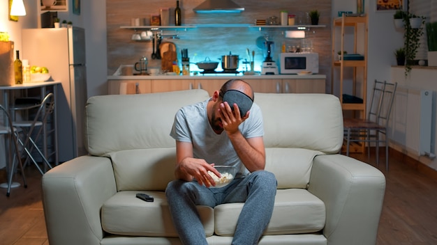 Upset and unhappy man because his favourite sport team looses the championship