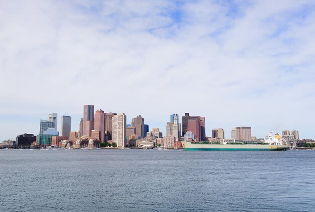 Urban city skyline over sea