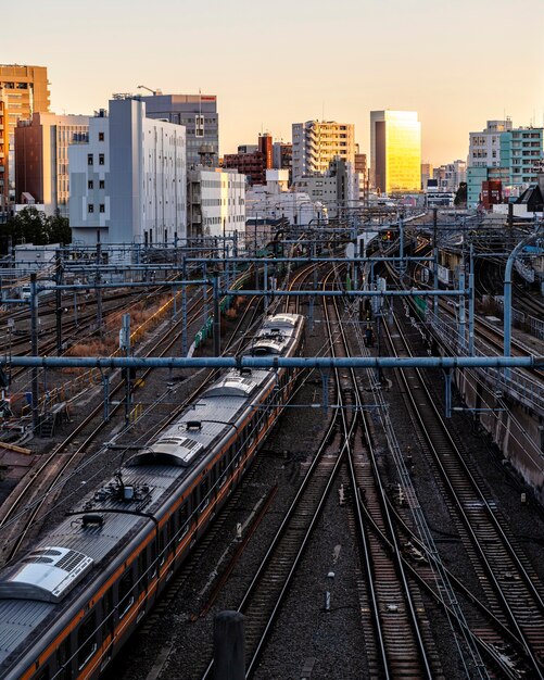 도시 풍경 일본 기차