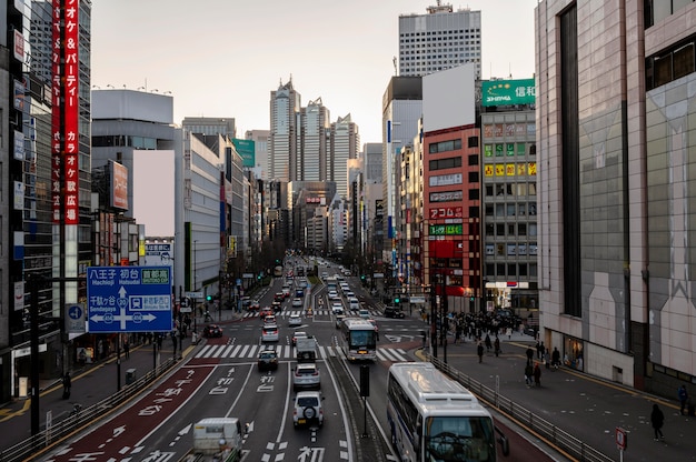 Городской пейзаж япония автомобили