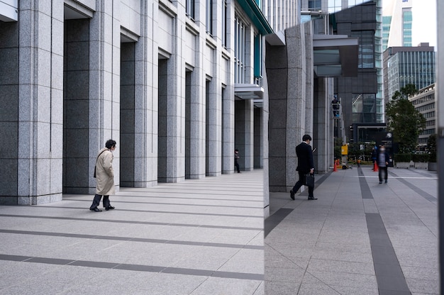 Foto gratuita paesaggio urbano della città di tokyo durante il giorno