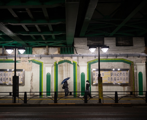 Paesaggio urbano della città di tokyo durante la notte