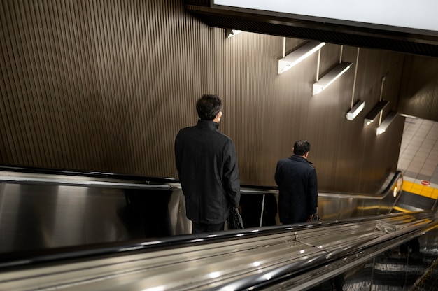 Free photo urban landscape of tokyo city with escalators